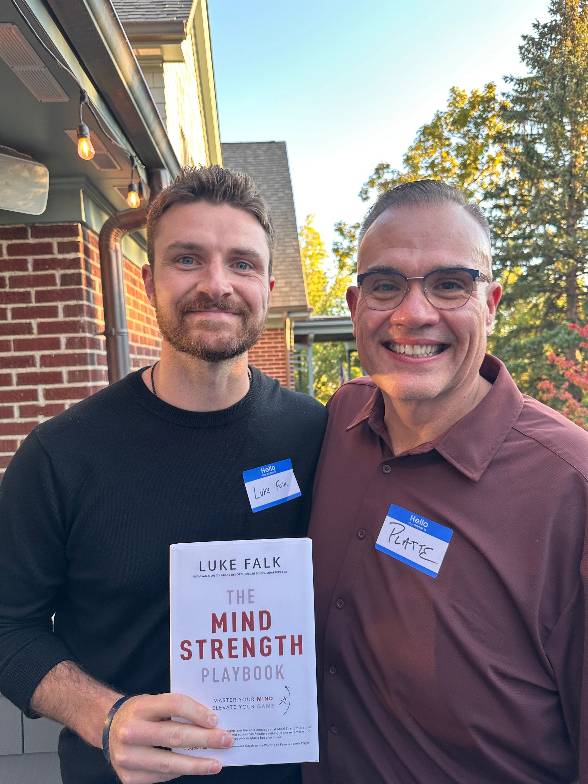 Platte Clark with author Luke Falk and The Mind Strength Playbook