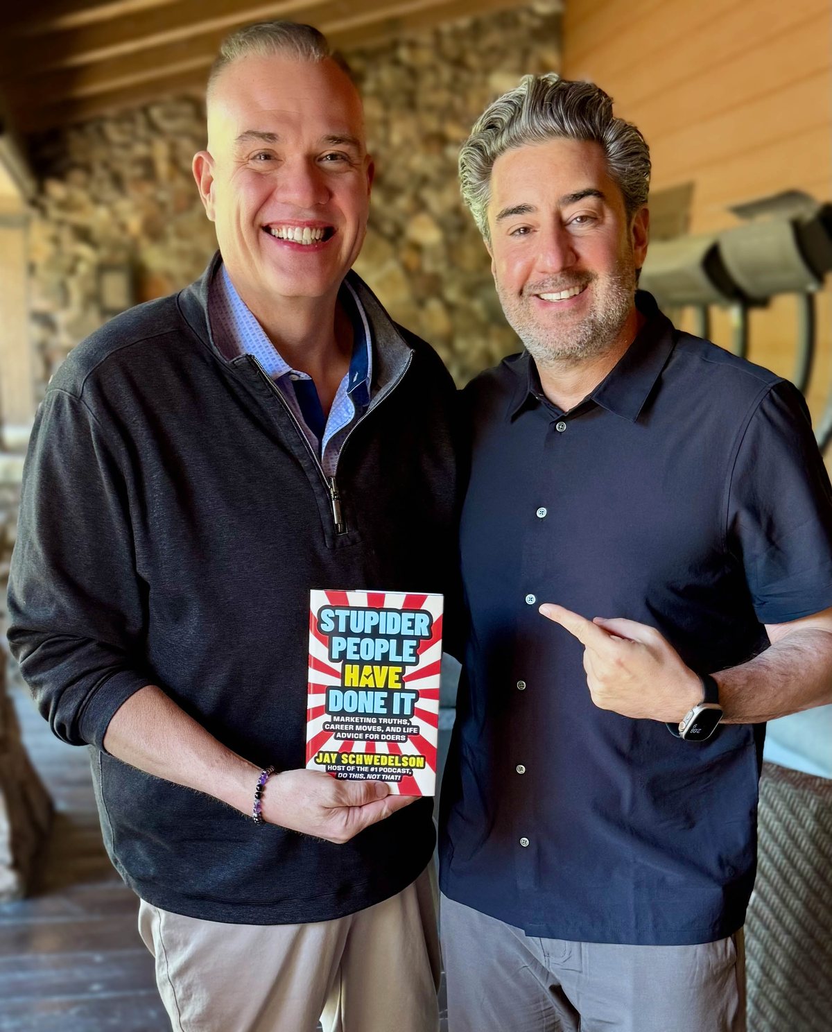 Platte Clark with Jay Schwedelson and his Wall Street Journal bestseller, Stupider People Have Done It